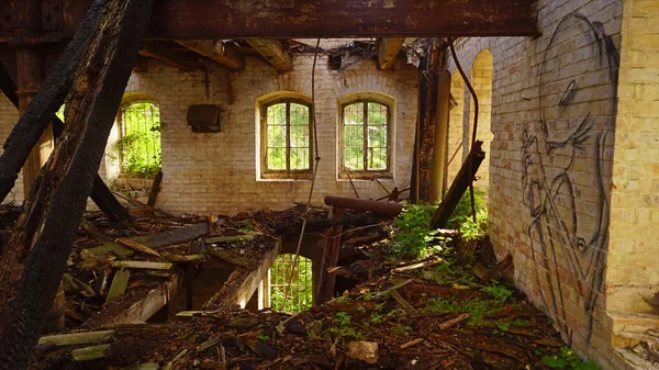 Ruina Del Edificio Almacenamiento Del Complejo Molinos Boellberg Halle Alemania —  Fotos de Stock