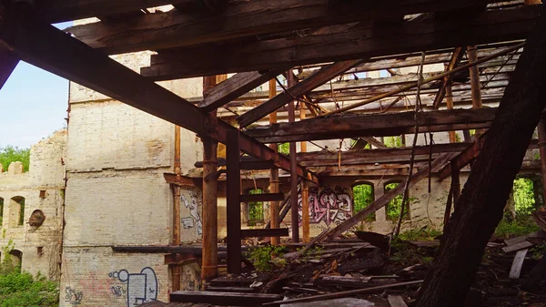 Ruiny Budynku Magazynowego Kompleksu Młynów Boellberg Halle Niemczech — Zdjęcie stockowe