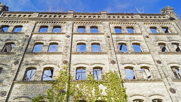 Ruin of the storage building of the Boellberg mill complex in Halle in Germany