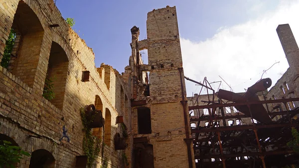 Ruina Del Edificio Almacenamiento Del Complejo Molinos Boellberg Halle Alemania — Foto de Stock