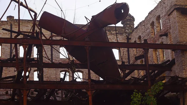 Ruina Del Edificio Almacenamiento Del Complejo Molinos Boellberg Halle Alemania — Foto de Stock