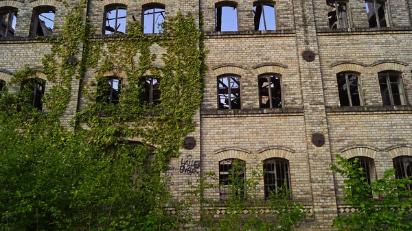 Ruin of the storage building of the Boellberg mill complex in Halle in Germany