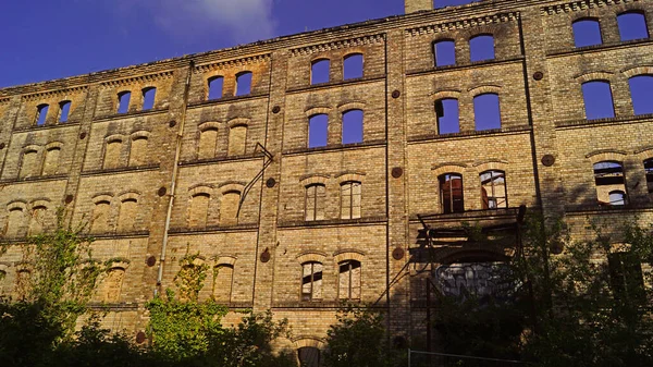 Ruin of the storage building of the Boellberg mill complex in Halle in Germany