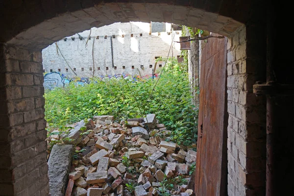 Ruina Del Edificio Almacenamiento Del Complejo Molinos Boellberg Halle Alemania — Foto de Stock