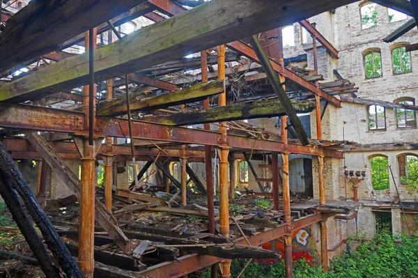 Ruina Del Edificio Almacenamiento Del Complejo Molinos Boellberg Halle Alemania — Foto de Stock