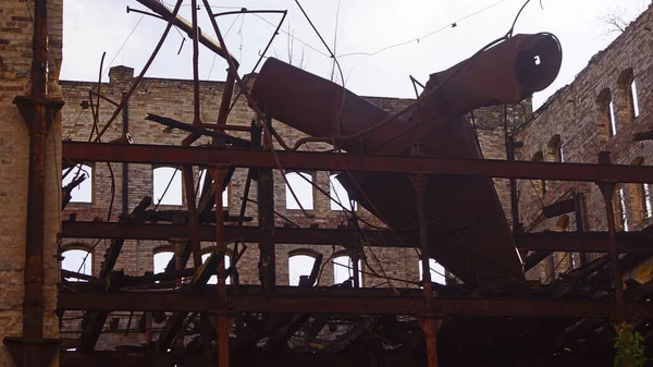 Ruina Del Edificio Almacenamiento Del Complejo Molinos Boellberg Halle Alemania —  Fotos de Stock