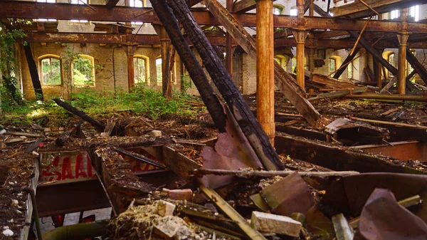 Ruína Edifício Armazenamento Complexo Moinhos Boellberg Halle Alemanha — Fotografia de Stock