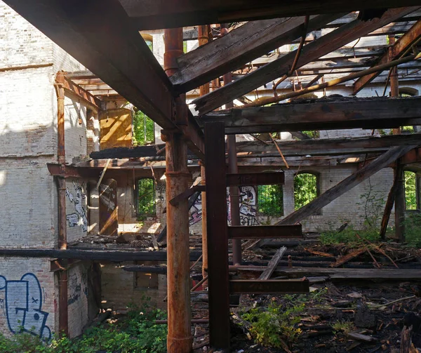 Ruine Bâtiment Stockage Complexe Moulins Boellberg Halle Allemagne — Photo