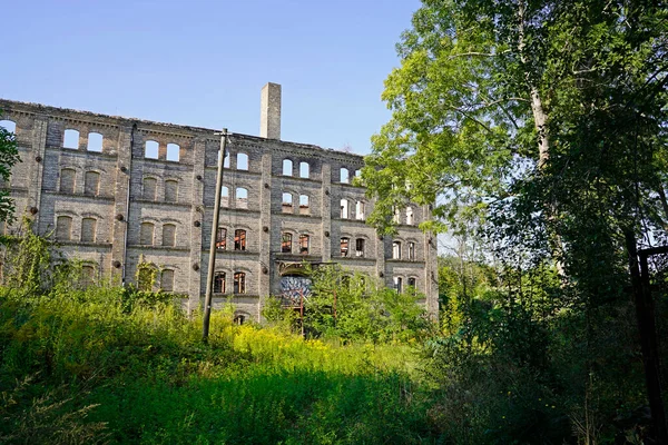 Ruina Del Edificio Almacenamiento Del Complejo Molinos Boellberg Halle Alemania — Foto de Stock