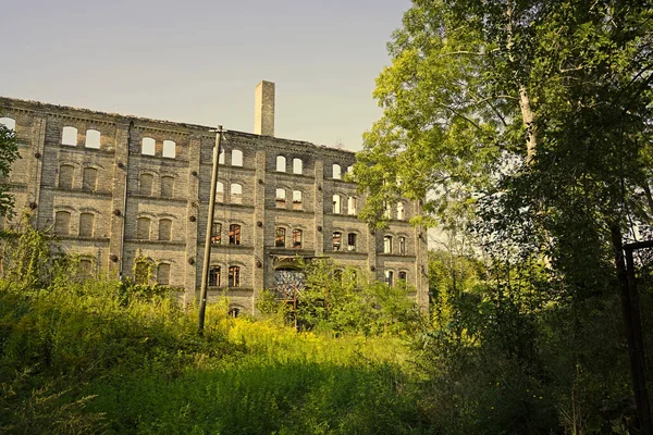 Ruin of the storage building of the Boellberg mill complex in Halle in Germany