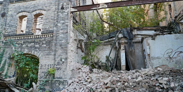 Demolición Una Parte Del Complejo Edificios Del Molino Boellberger Halle — Foto de Stock