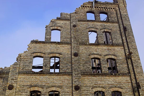 Demolición Del Edificio Almacenamiento Del Complejo Boellberger Mill Halle — Foto de Stock