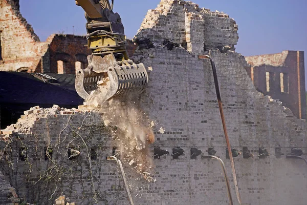 Demolición Del Edificio Almacenamiento Del Complejo Boellberger Mill Halle — Foto de Stock