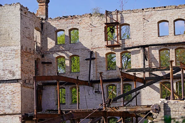 Demolición Del Edificio Almacenamiento Del Complejo Boellberger Mill Halle —  Fotos de Stock