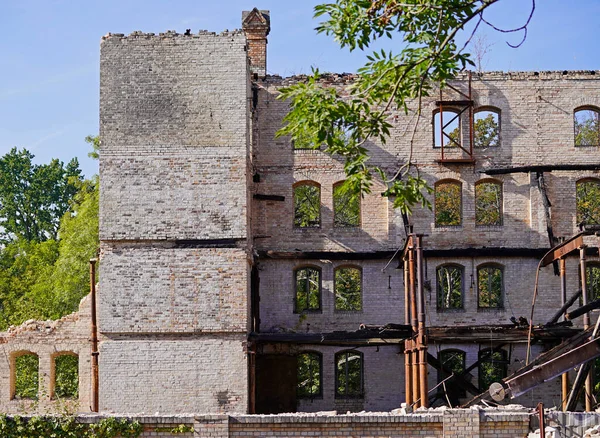 Demolición Del Edificio Almacenamiento Del Complejo Boellberger Mill Halle — Foto de Stock