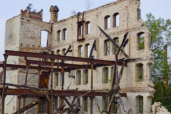 Demolición Del Edificio Almacenamiento Del Complejo Boellberger Mill Halle — Foto de Stock