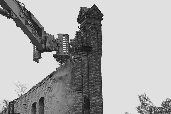 Demolición Del Edificio Almacenamiento Del Complejo Boellberger Mill Halle — Foto de Stock