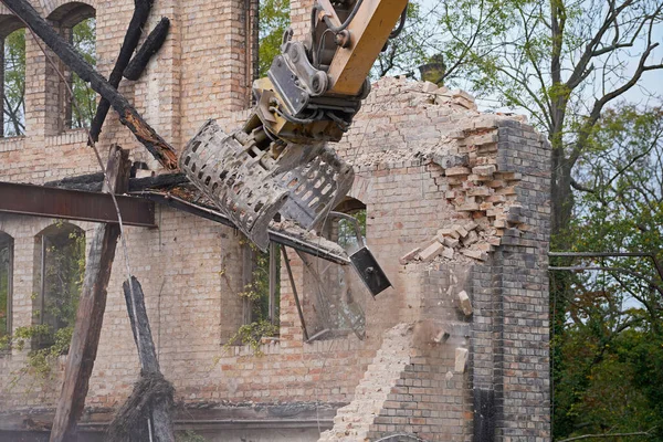 Demolición Del Edificio Almacenamiento Del Complejo Boellberger Mill Halle — Foto de Stock