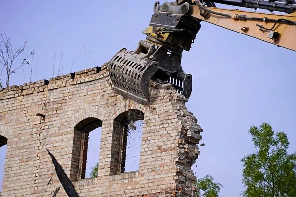 Demolizione Dell Edificio Stoccaggio Del Complesso Del Mulino Boellberger Halle — Foto Stock