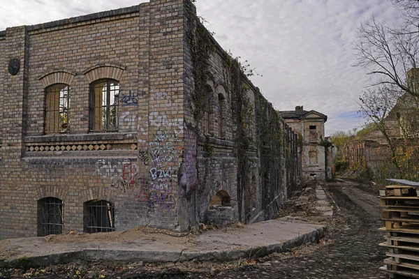 Demolice Skladovací Budovy Komplexu Mlýna Boellberger Halle — Stock fotografie