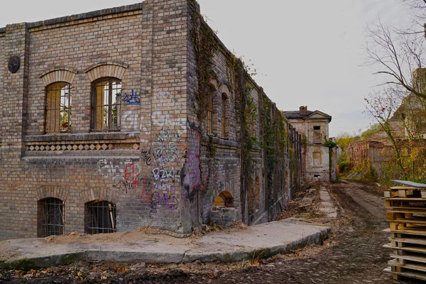 Demolice Skladovací Budovy Komplexu Mlýna Boellberger Halle — Stock fotografie