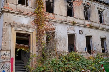 Halle Saale 'deki Boellberger Değirmeni' nin binasındaki eski villa.
