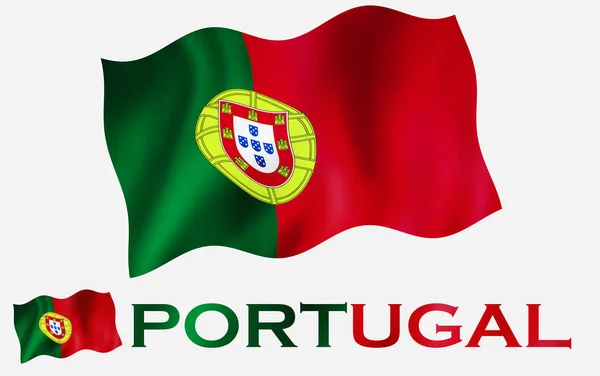 Portugisiska Republiken Emblem Flagga Ikon Med Text För Kopiering Utrymme — Stockfoto