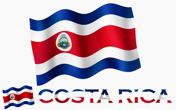 Flagge Mit Costa Ricanischem Emblem Mit Text Und Kopie Illustration — Stockfoto