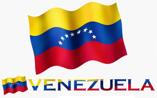 带有文字和密码的委内瑞拉国徽旗帜 委内瑞拉国旗图解 委内瑞拉文本和白色空间 — 图库照片