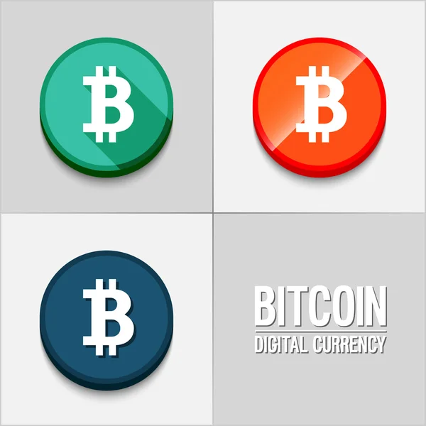 Bitcoinové ikony nastaveny. — Stockový vektor