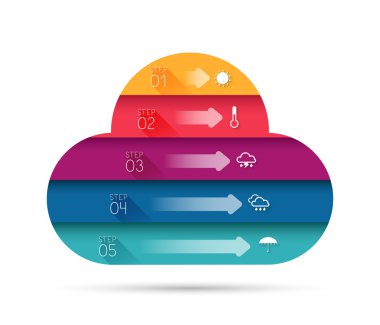 Infographic tasarımı ile kağıt yaratıcı bulut.