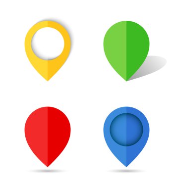 Düz kağıt harita PIN.