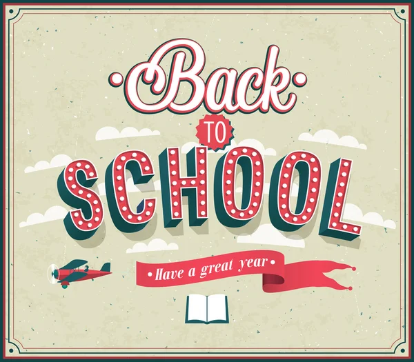 Back to school typographic design. — Stock Vector