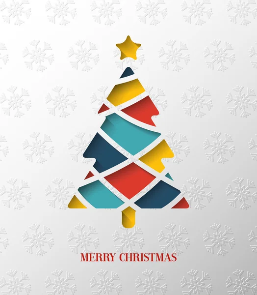 Papel colorido árbol de Navidad . — Archivo Imágenes Vectoriales