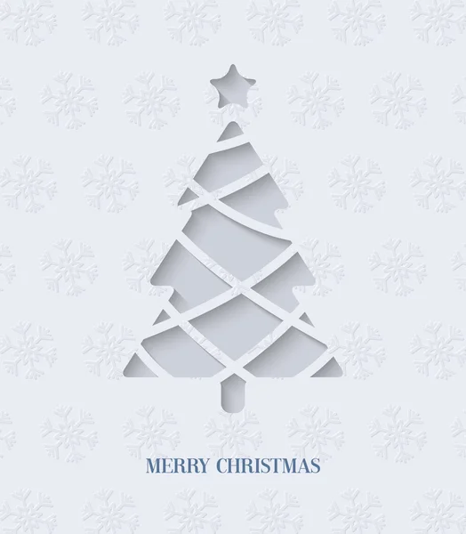 Papírvágás karácsonyfa. — Stock Vector
