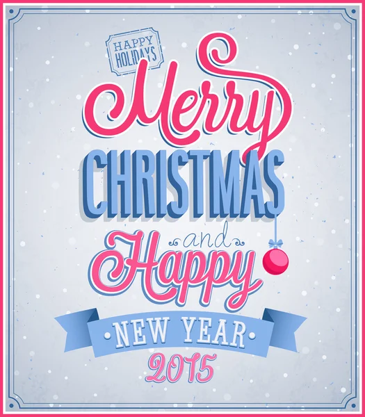 God jul och gott nytt år typografiska design. Stockillustration