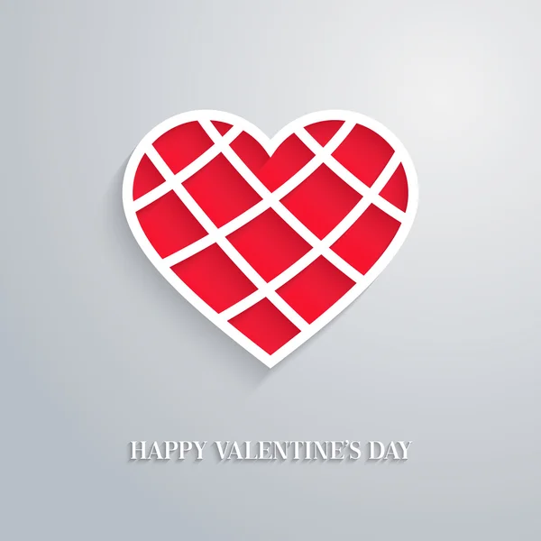 День Святого Валентина листівка з вирізаним серцем . — стоковий вектор