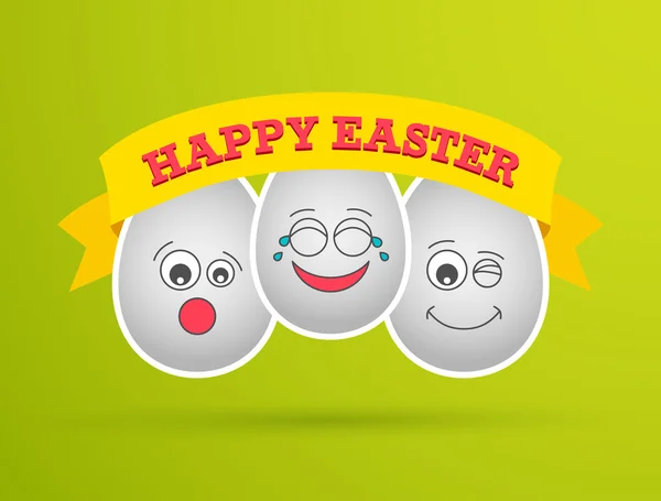 Funny Easter eggs. — Stock Vector