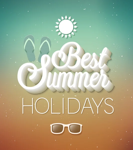 Mejor diseño tipográfico vacaciones de verano . — Archivo Imágenes Vectoriales