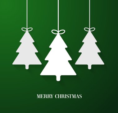 Kağıt Noel ağacı süsler asılı.