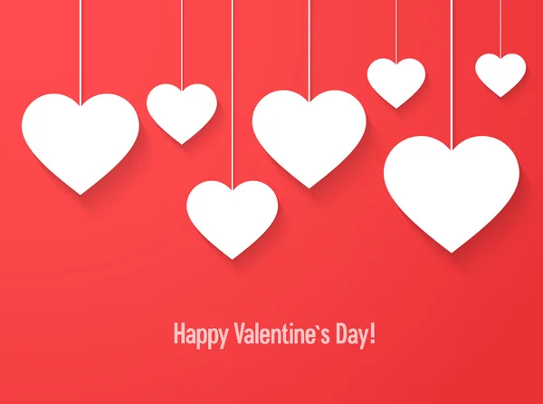 Carte Saint-Valentin avec cœur suspendu . — Image vectorielle