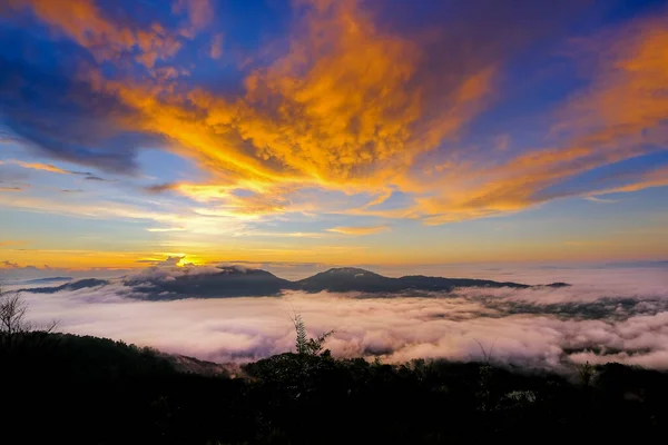 Amazing sunrise and  cloud with mountains