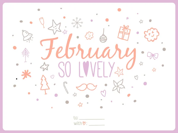 Giorno di San Valentino carta calligrafica — Vettoriale Stock
