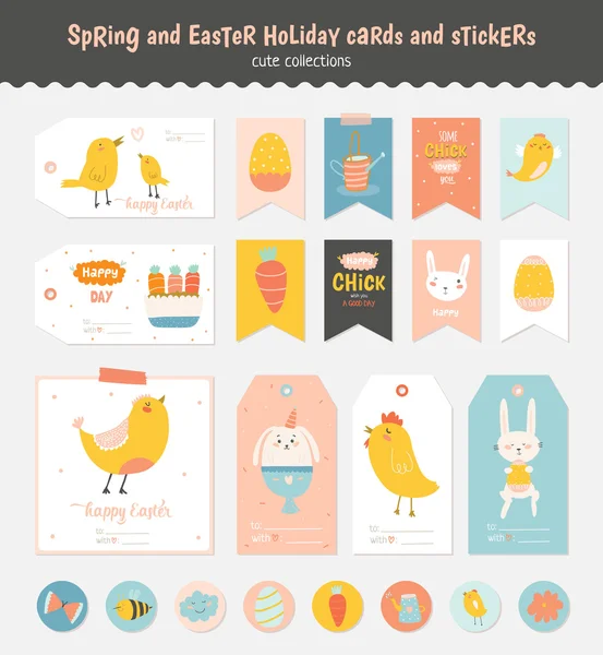 Etiquetas de saludo de Pascua — Vector de stock