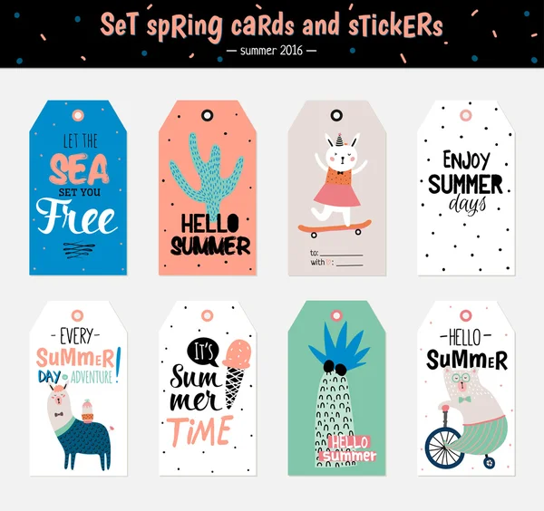 Cute Summer Scandinavian Set — Stock Vector