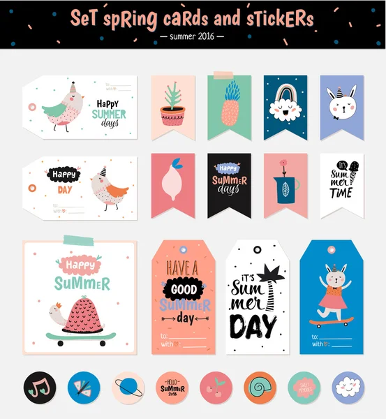 Leuke zomer Scandinavische set — Stockvector