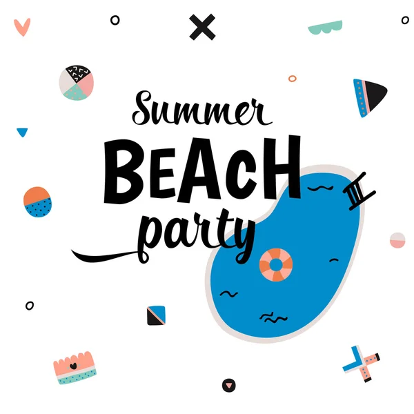 Lindo cartel de arte de verano Hello — Vector de stock