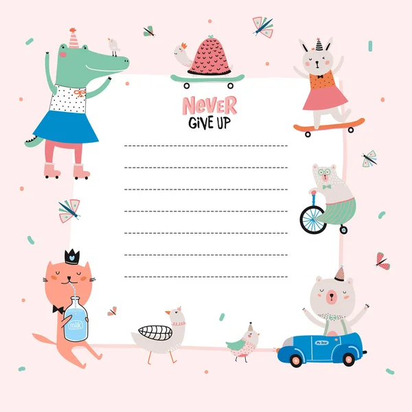 Cute Daily Planner Template — Stock Vector