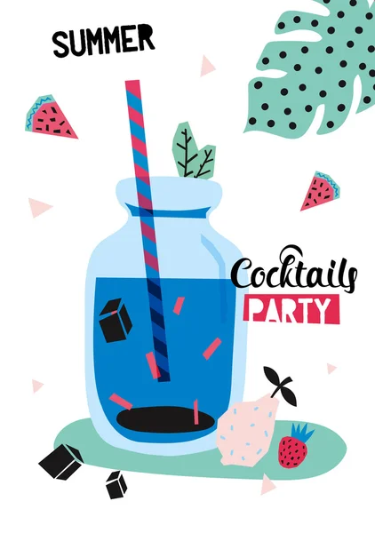 Festa de cocktail de verão — Vetor de Stock