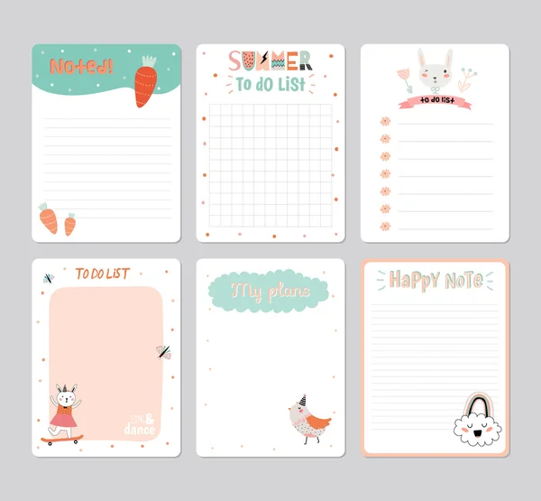 Schattig kalender dagelijkse Planner — Stockvector